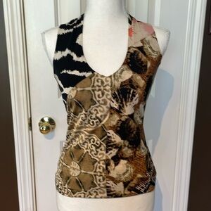 Eccoci Brand Animal Print Top. XS
